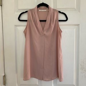 Violet + Claire Dusty Pink Sleeveless Draped Blouse